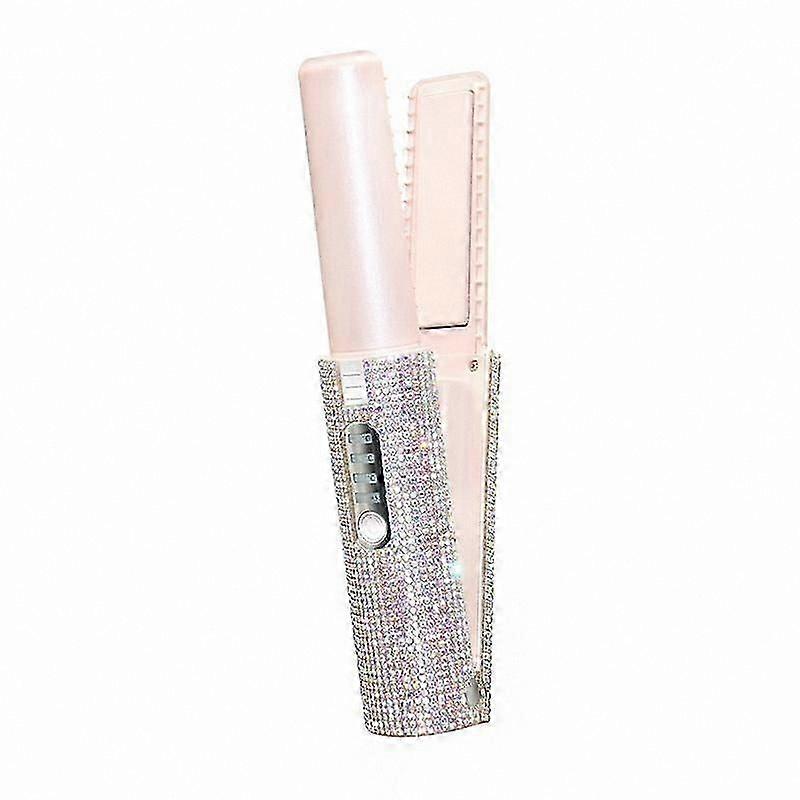 2-in-1 USB Rechargeable Hair Straightener Brush with Flat Iron Functionality Multi-Use Styling Tool for Smooth and Straight Hair