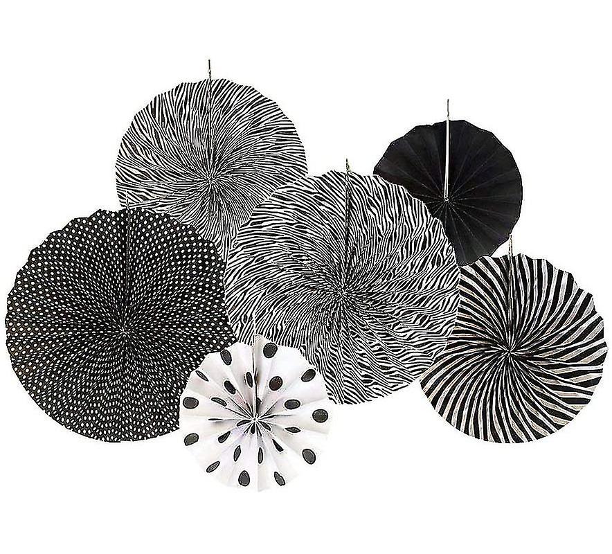 Set Of 6 Tissue Paper Fans Compartments Decoration For Party