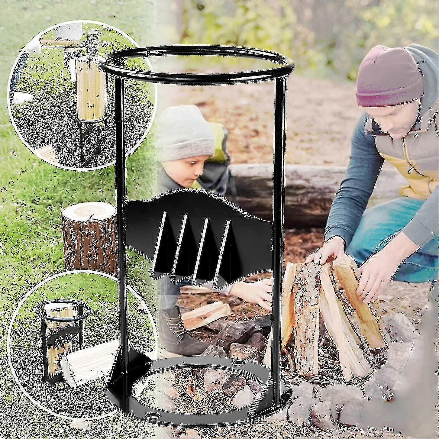 Manual Wood Splitter with Steel Chisel Tip for Firewood Splitting