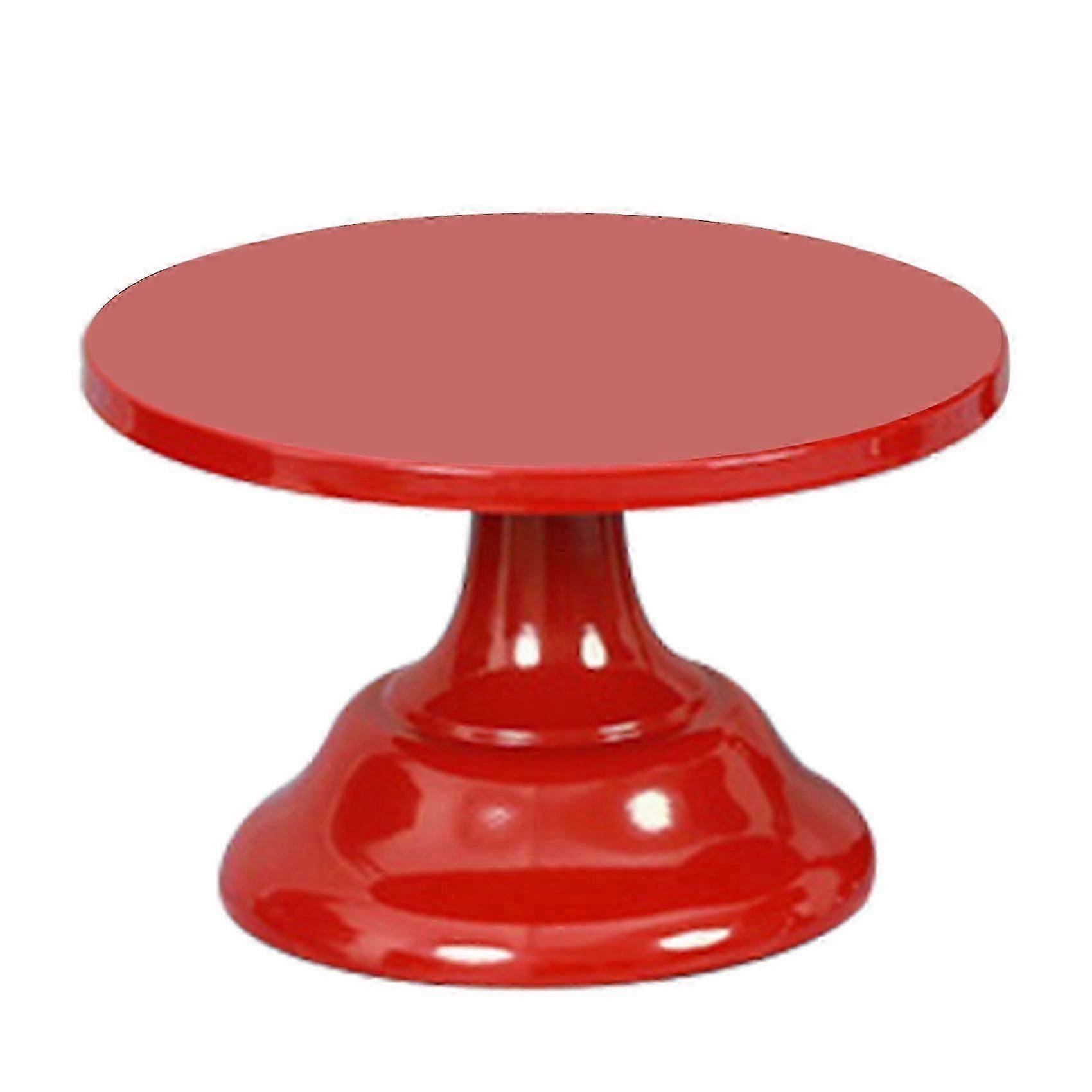 Metallinen rautakakkuteline pyöreä jalusta jälkiruokapidike cupcake-esittelyteline leivonnaiset syntymäpäiväjuhliin (punainen S)