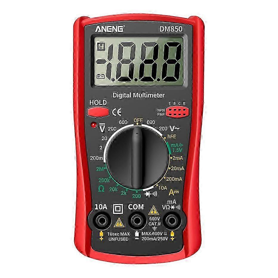 ANENG DM850 Digital Display Multimeter 1999 Counts Multimeter Tester Current Voltmeter Ammeter - Red