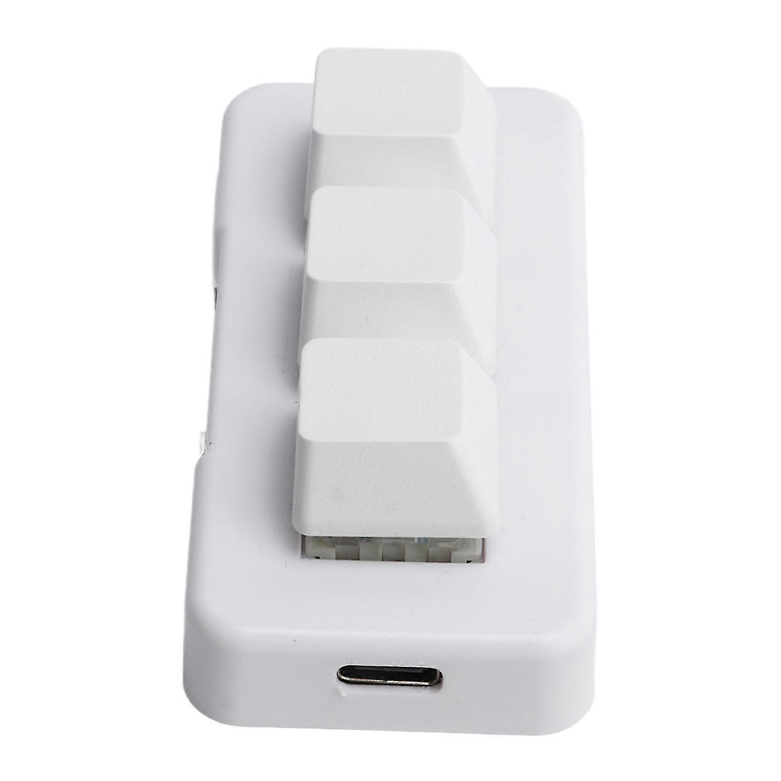 White Mini 3 Key Keypad ABS Bluetooth Receiver USB Comfortable Hand Feeling Programming LED Gaming Keyboard for Home 2025