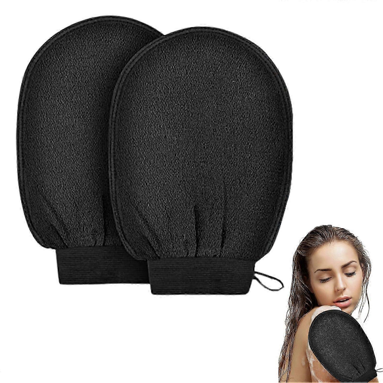 exfoliating gloves for body bath black scrubber
