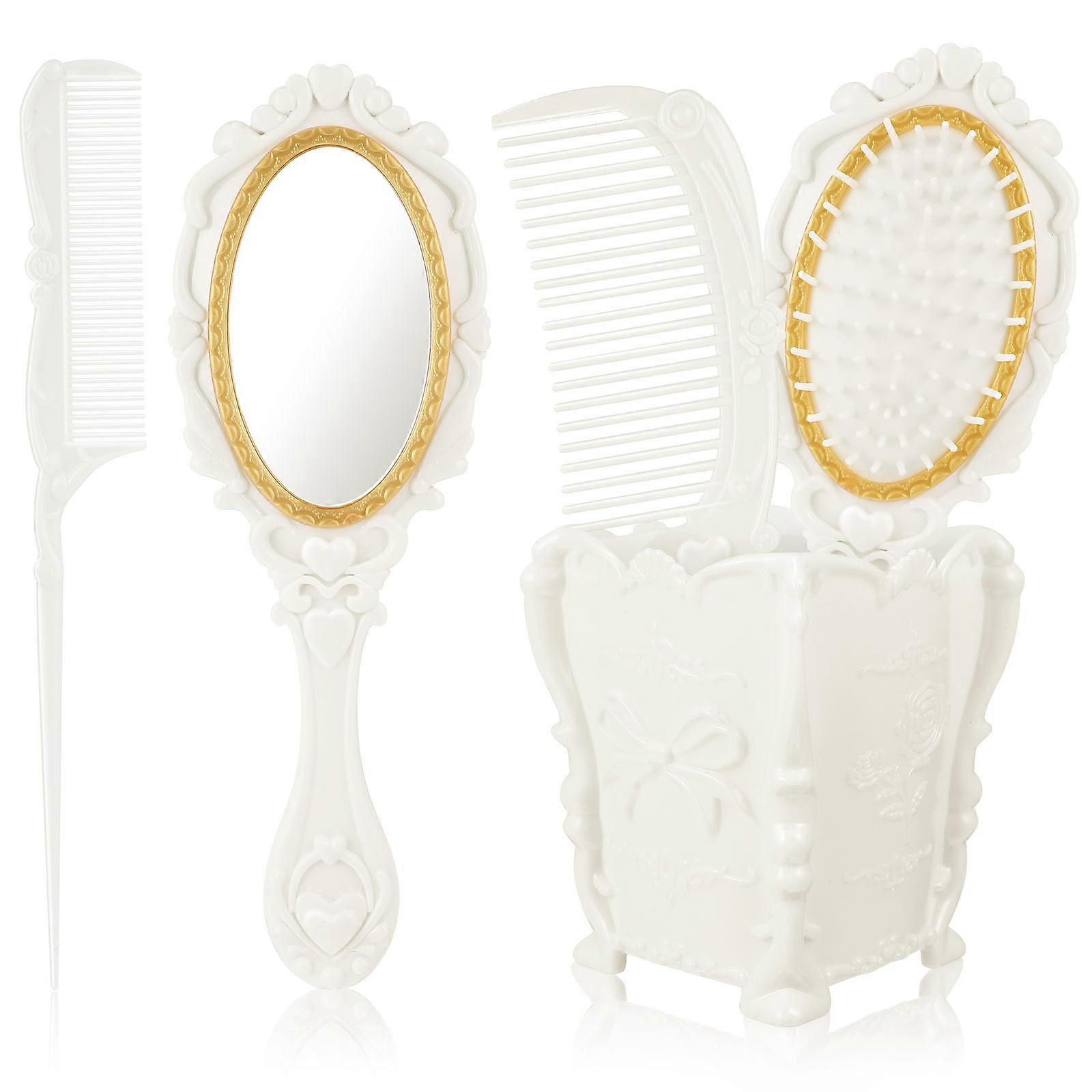 Vintage Brush and Comb Set for Women Functions 1Set with Storage Holder