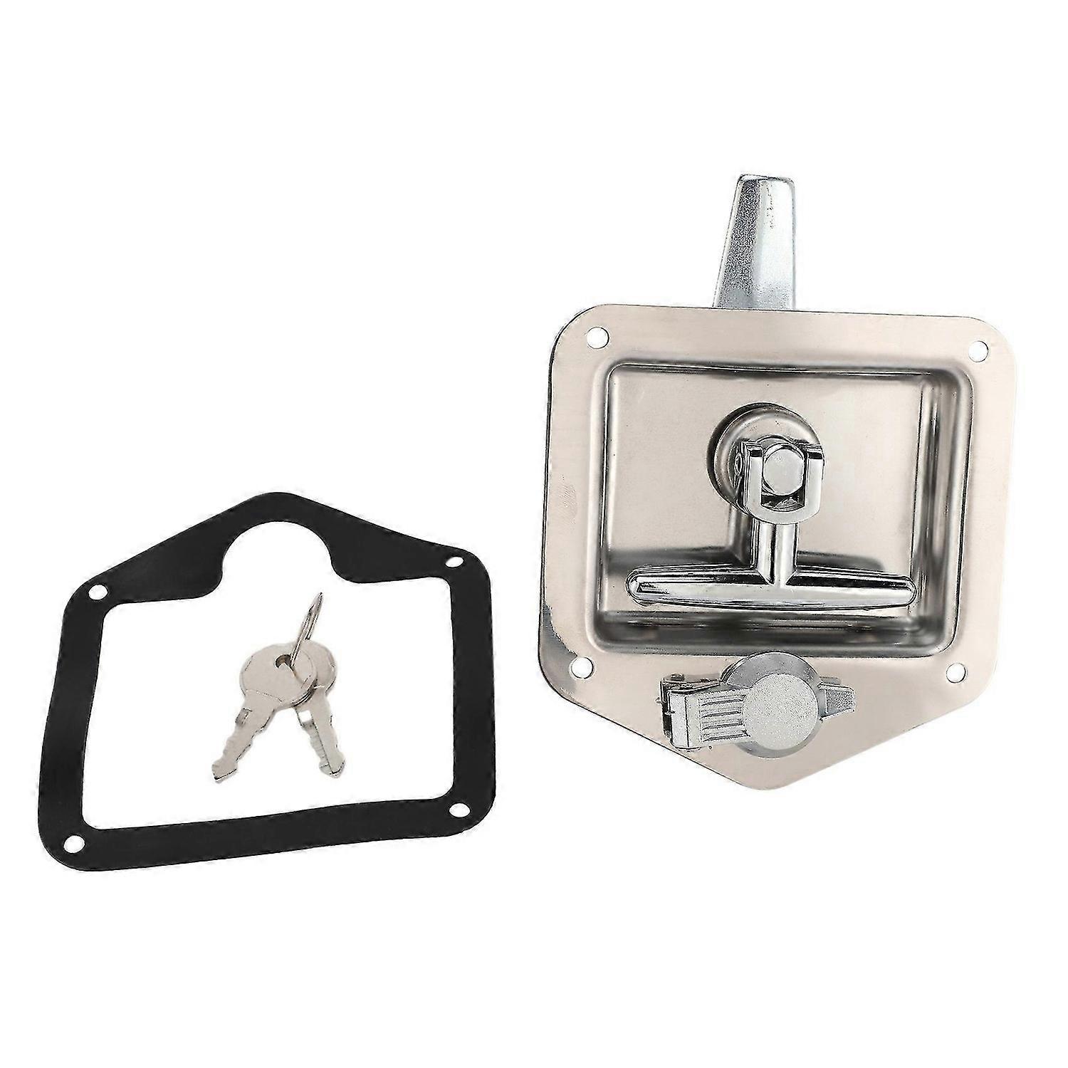 Stainless Steel Folding T-Shape Handle Lock Tool Box Keys Kit For Truck Trailer Toolbox Electrical C