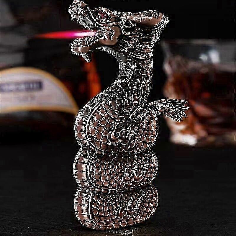 Golden Dragon Metal Butane Torch Lighter, Jet Flame Windproof Lighter, Air Jet Flashlight Adjustable, Refillable Butane Lighter, Kitchen Bbq Cand