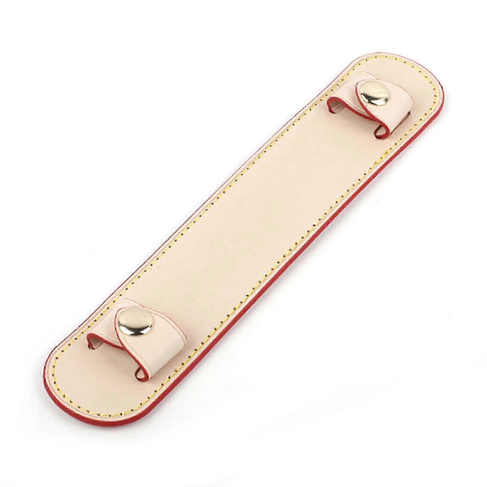 Leather Bag Strap Decompression Shoulder Pads, Wide Cowhide Bag Strap Shoulder Rest with Fixing Clip, Bag Accessories in Apricot