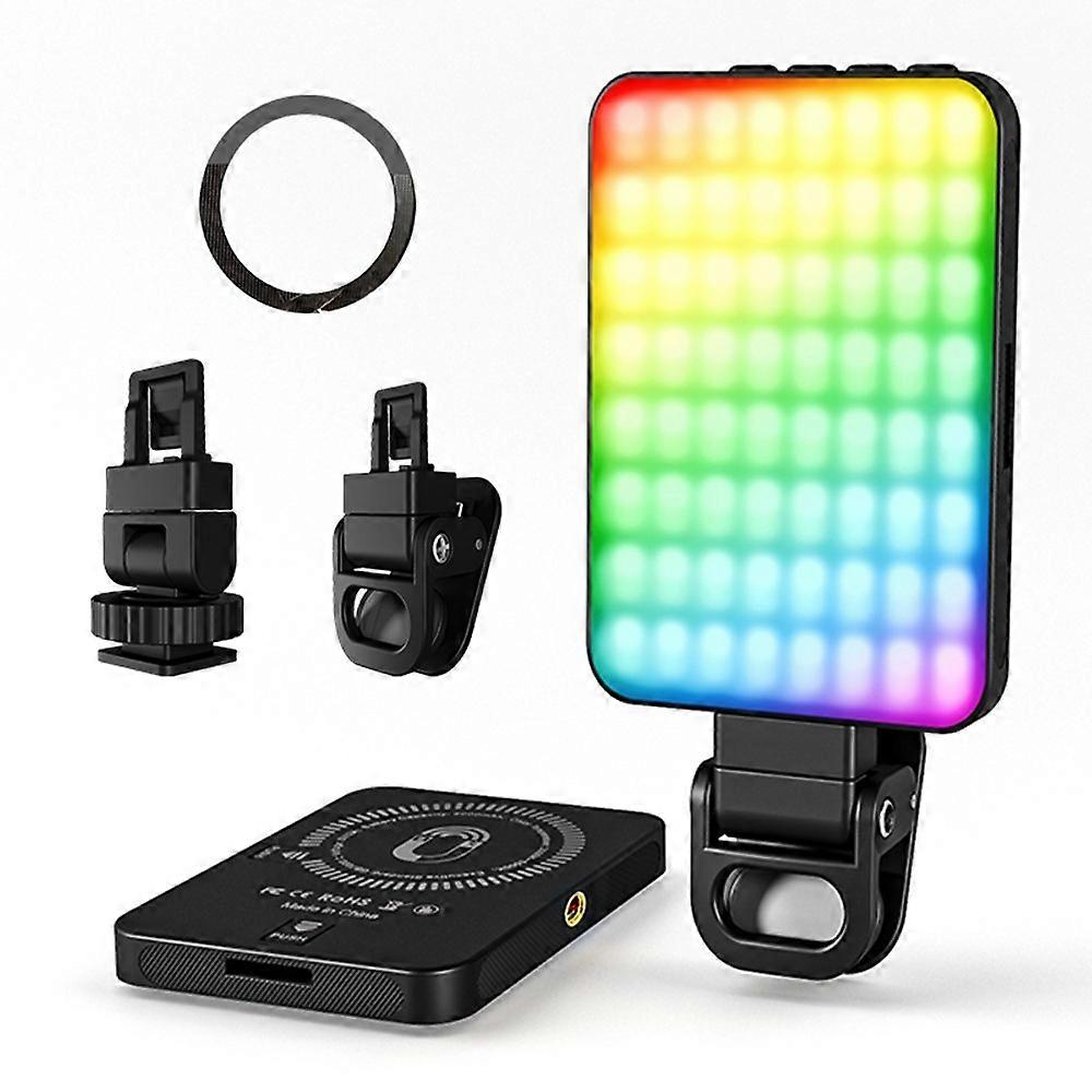 XJ77-RGB Magnetic RGB Fill Light Portable Video Conference Lighting for Smartphone Laptop Camera Selfie Live Streaming