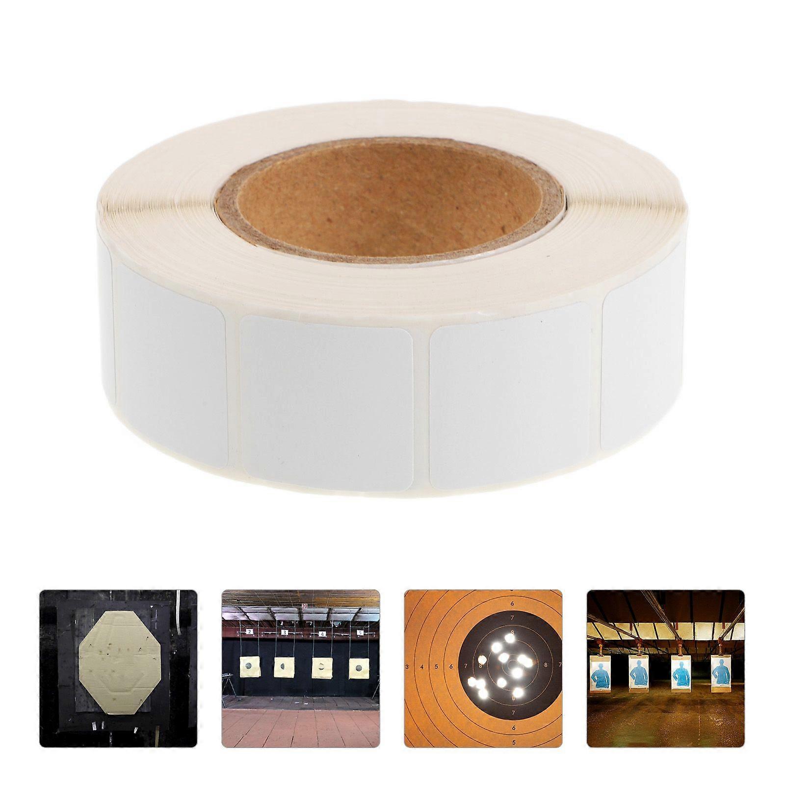 1 Roll Self-Adhesive Square Target Paster White Shooting Patches Shooting Labels Self-Adhesive Target Sticker for Shooting Practice