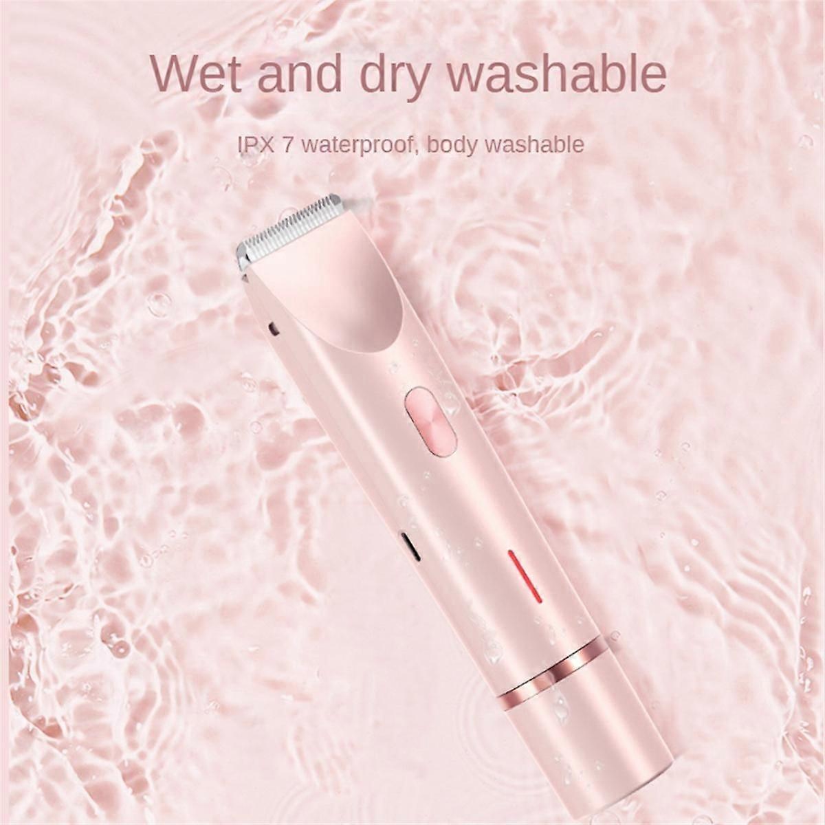 Bikini Trimmer for Women Electric Shaver 2-In-1 Body and Hair Removal Double for Pubic Face Underarm Legs