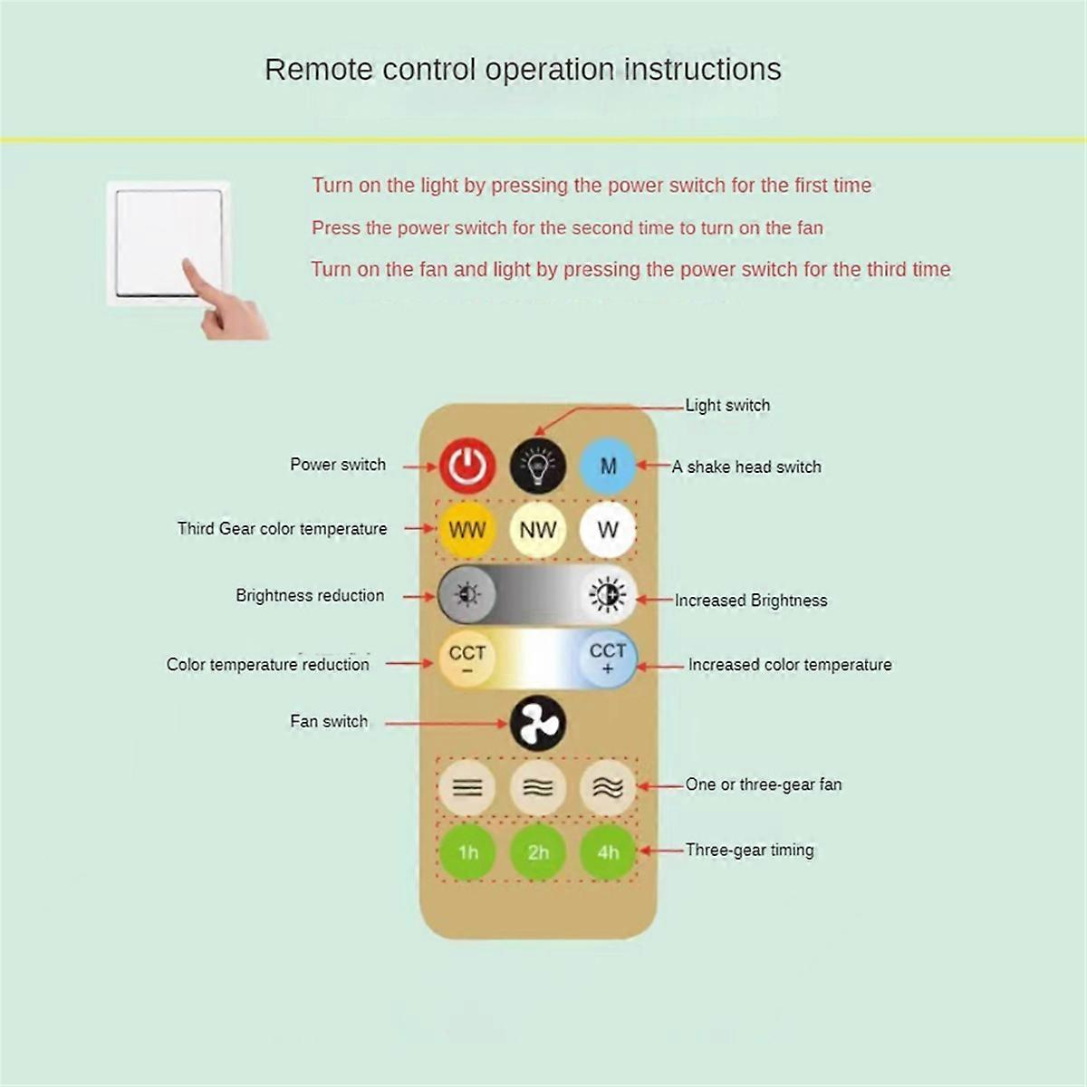 48W Ceiling Fan Indoor Decorative Ceiling Light-A