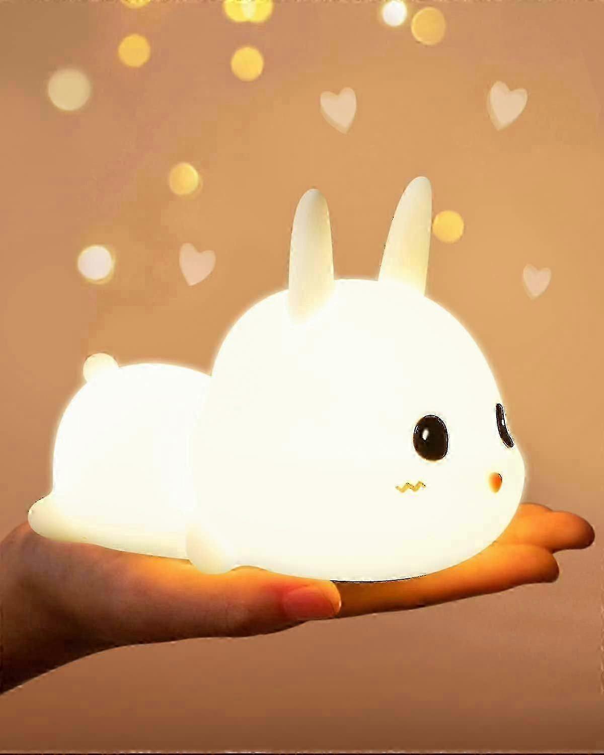Rechargeable Baby Rabbit Night Light - 7 Colors, Adjustable Brightness (remote Control)