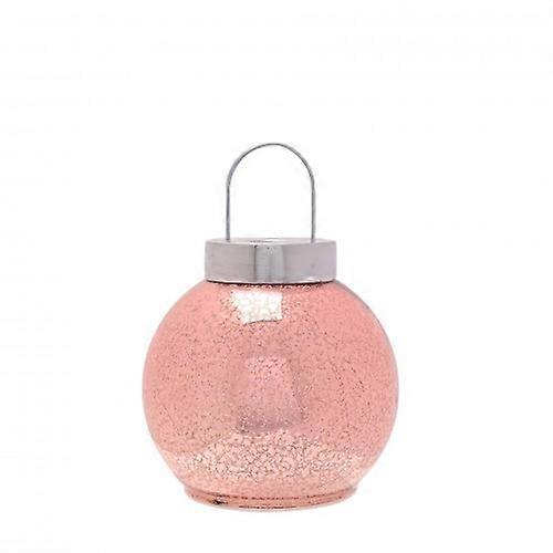 Blush Pink Mercury Glass LED Fairy Light Bauble Ornament - 16cm
