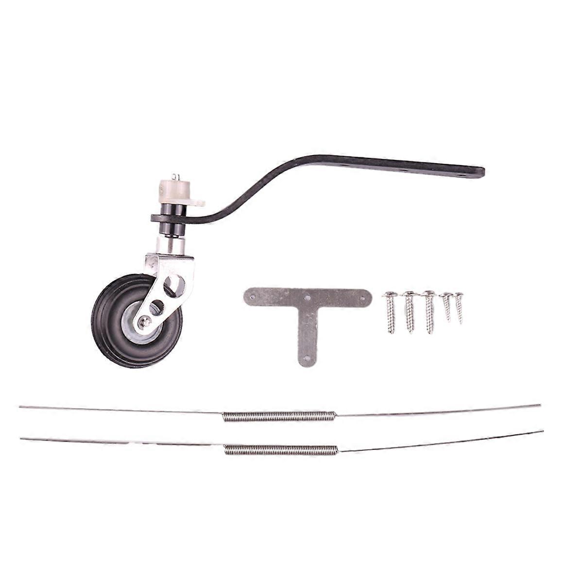 Carbon Fiber Rear Landing Gear Support+PU Wheel Steering Kit for 26CC Gasoline Engine Fixed Wing Airplane
