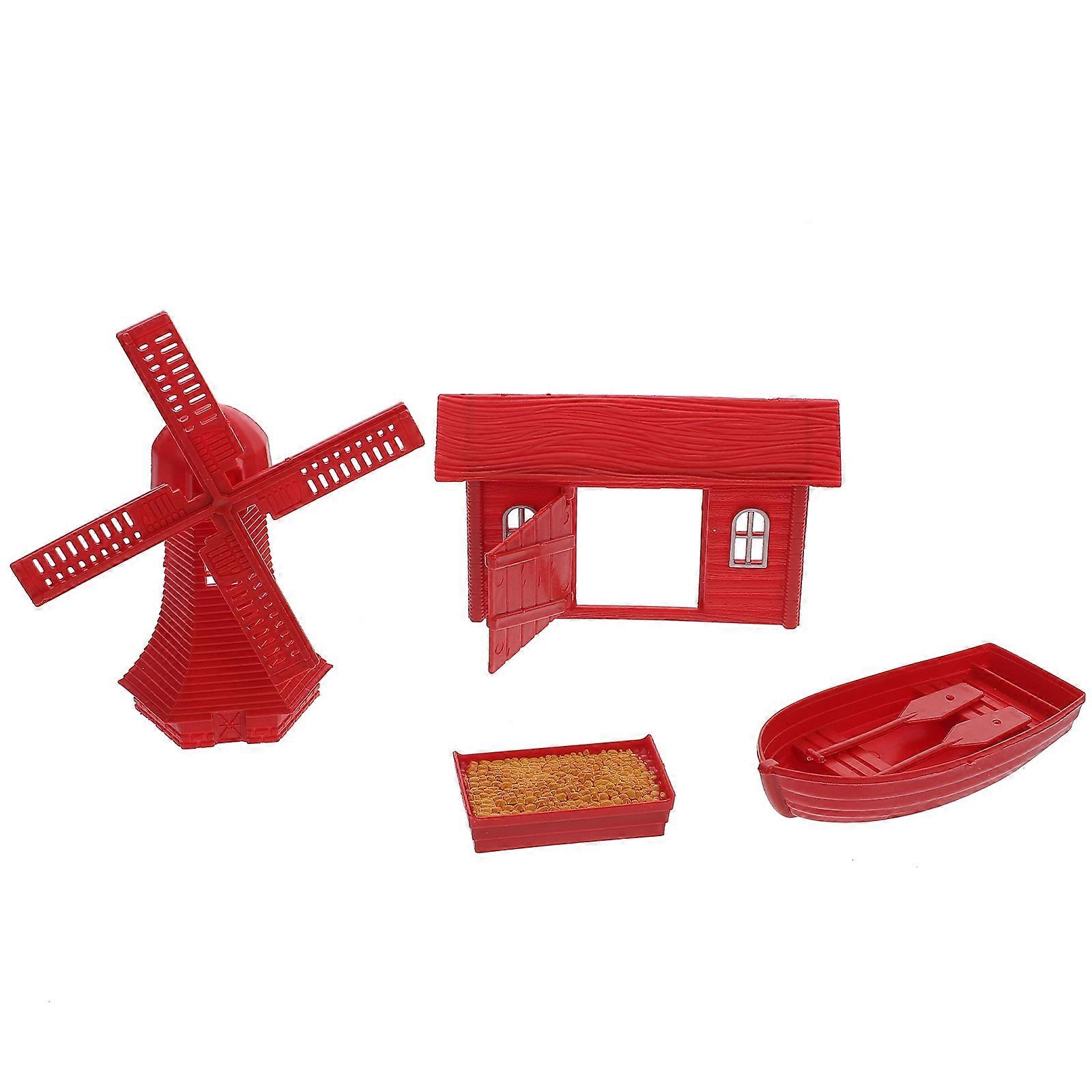Simulation Farm Accessories Model for Decor 16Pcs Red PVC Farm Set