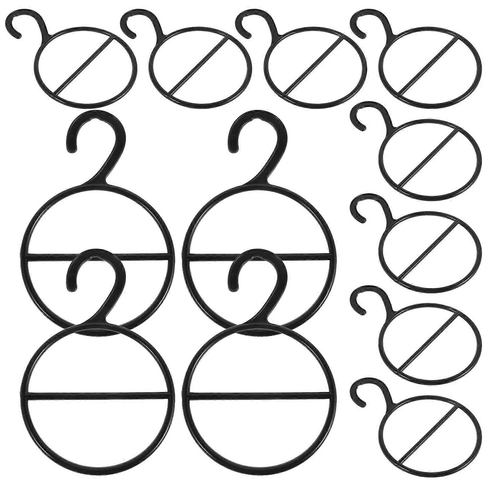 Multifunctional Scarf Hanger for Scarf Organizing 12Pcs Black Plastic Set