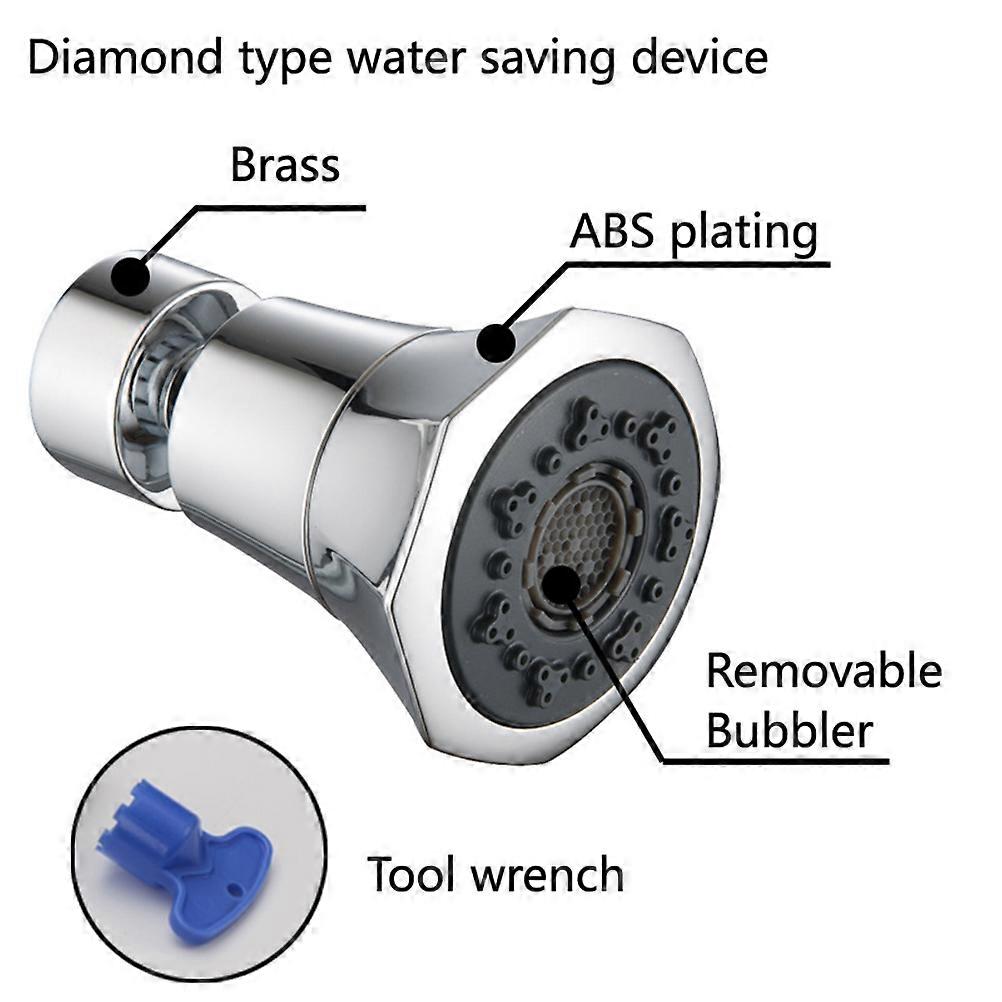 Faucet Nozzle Water Saving Aerator Tap for Kitchen 2Pcs Silver