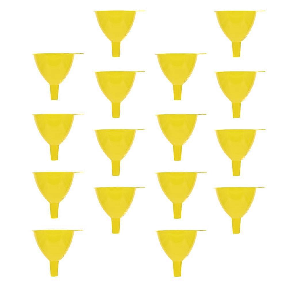 Wide-Mouth Plastic Filter Funnel for Laboratory Use 16Pcs Yellow Funnels