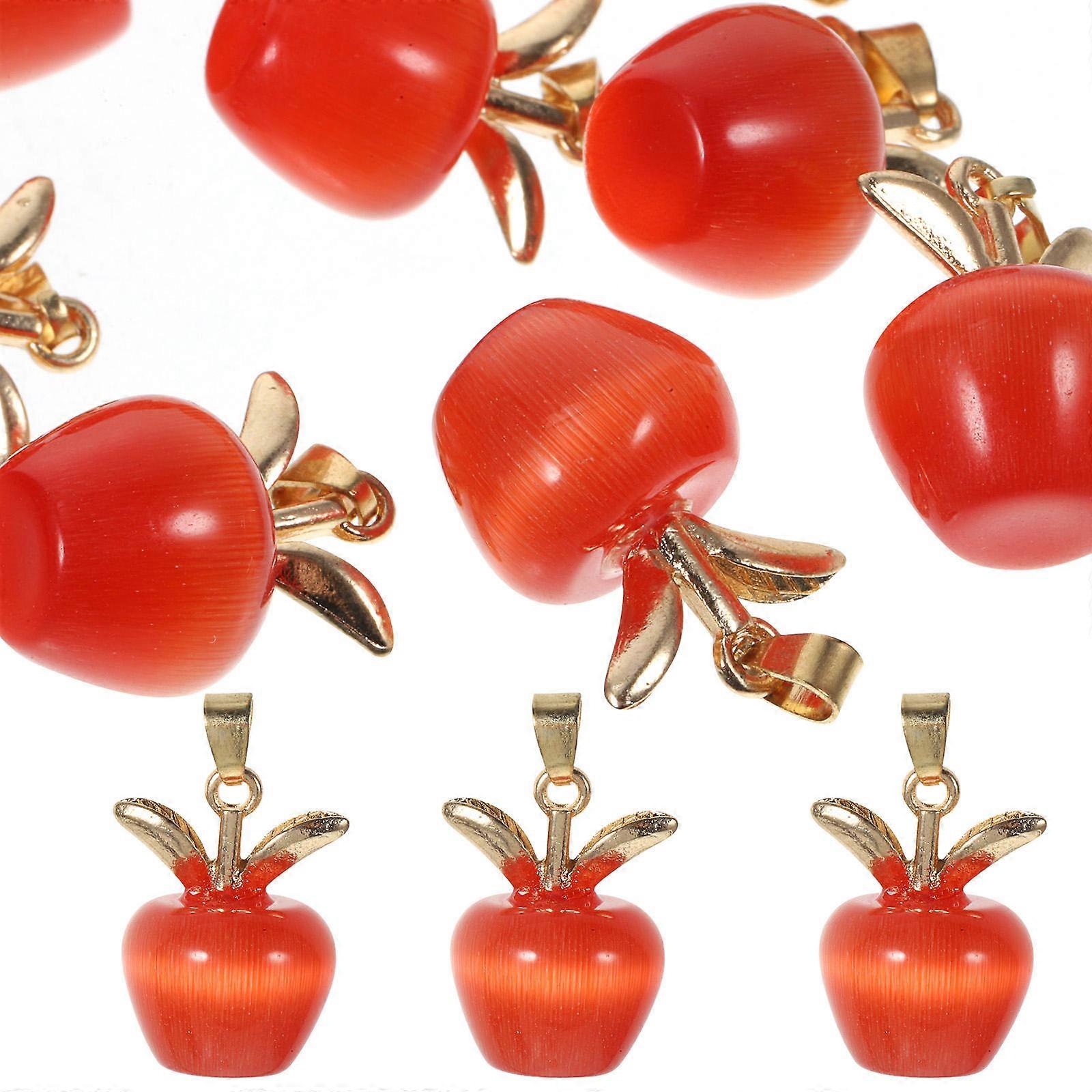 Creative Red Apple Key Chain Charms for Jewelry Making 30Pcs Set