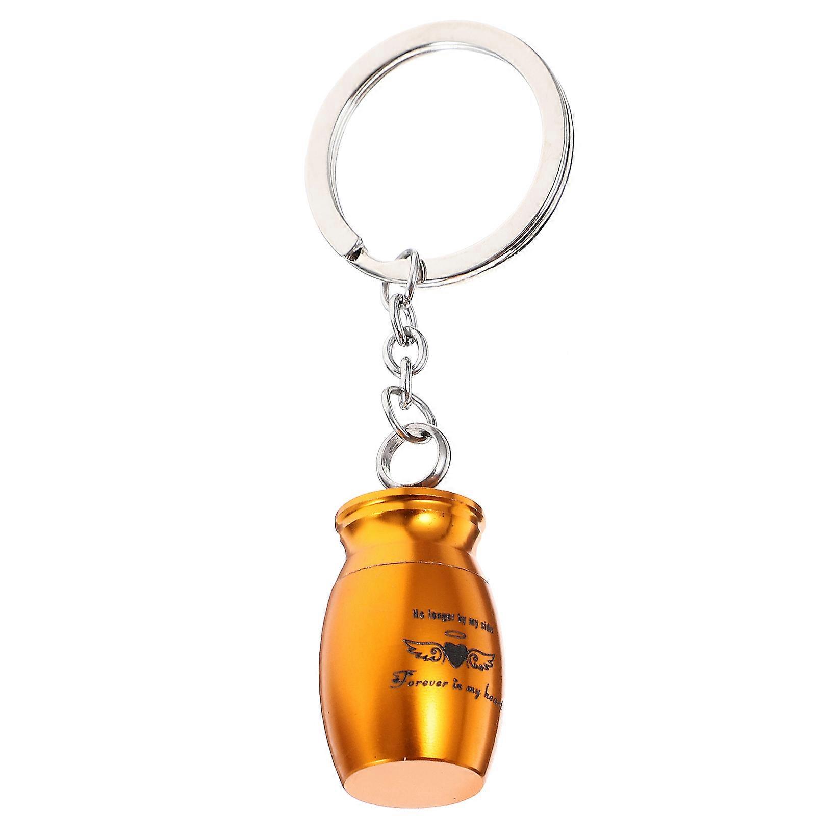 Pet Ashes Container Key Chain Memorial Keepsake Round Cap Metal For 1Set