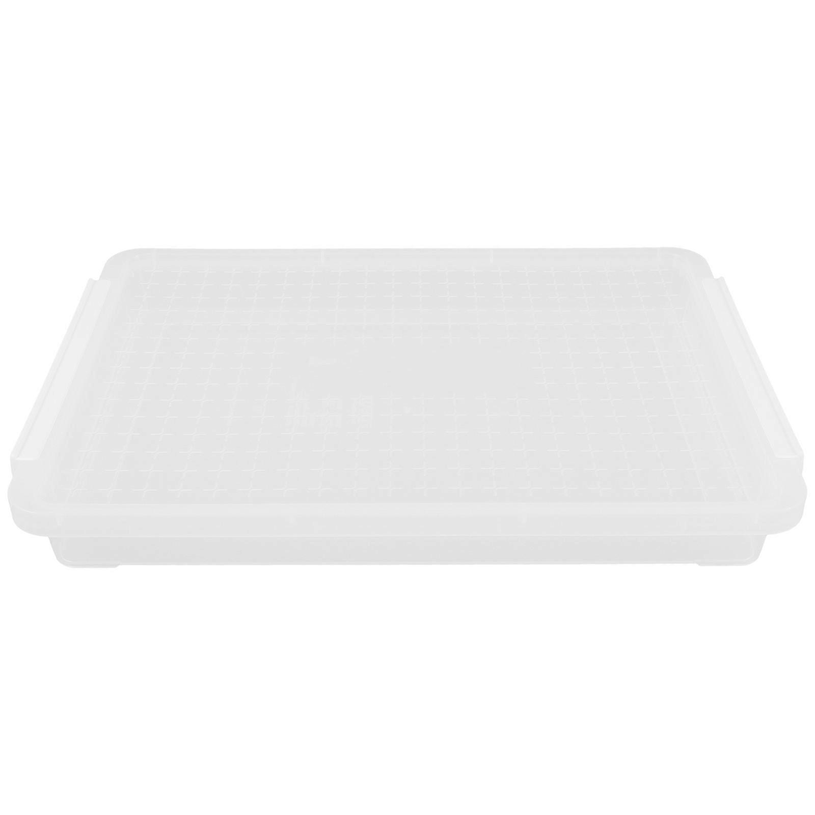 Document Storage Box Stackable File Box with Lid for Storage 2Pcs White