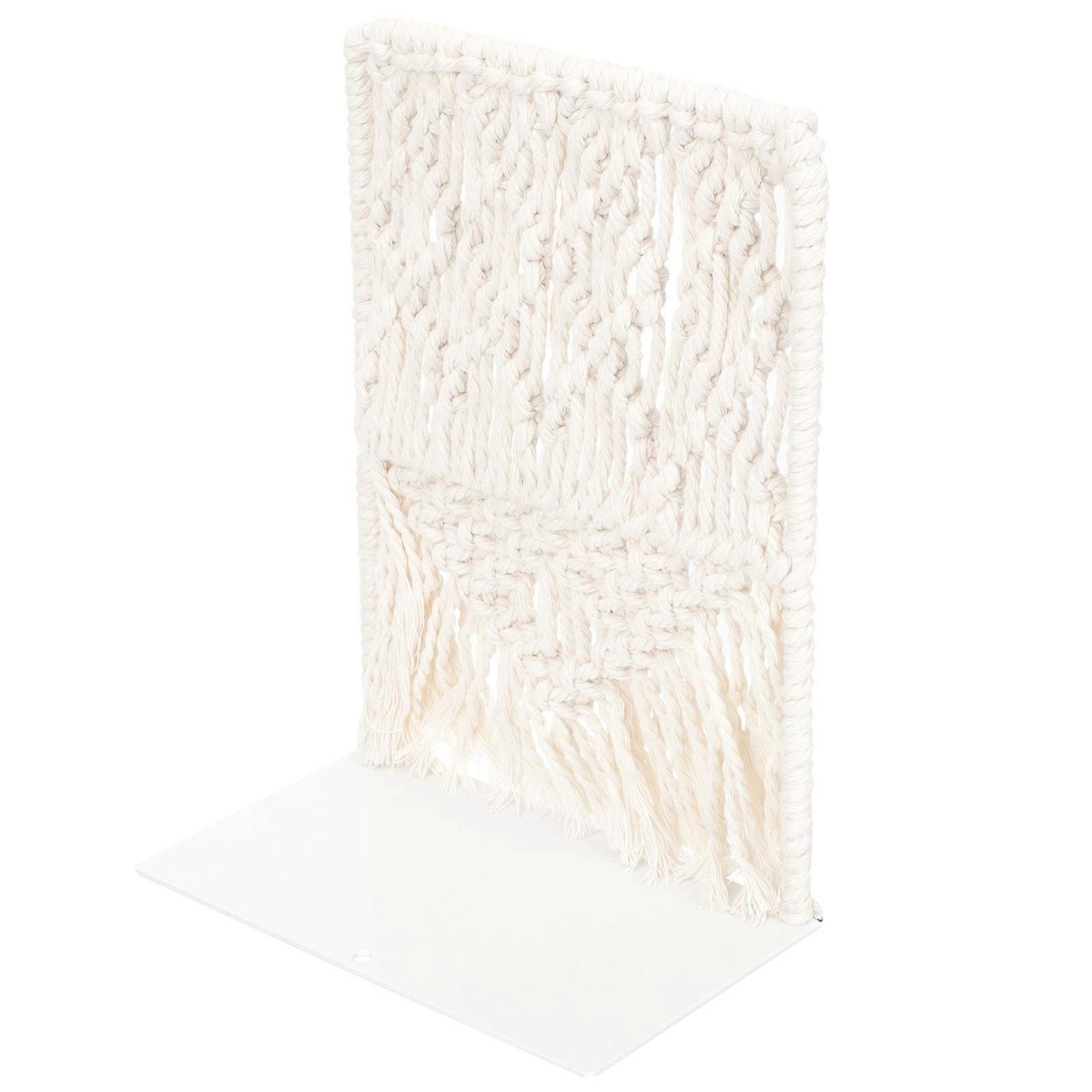 Bohemian Style Tabletop Bookend Hand-Woven Cotton Rope 2Pcs for Desk