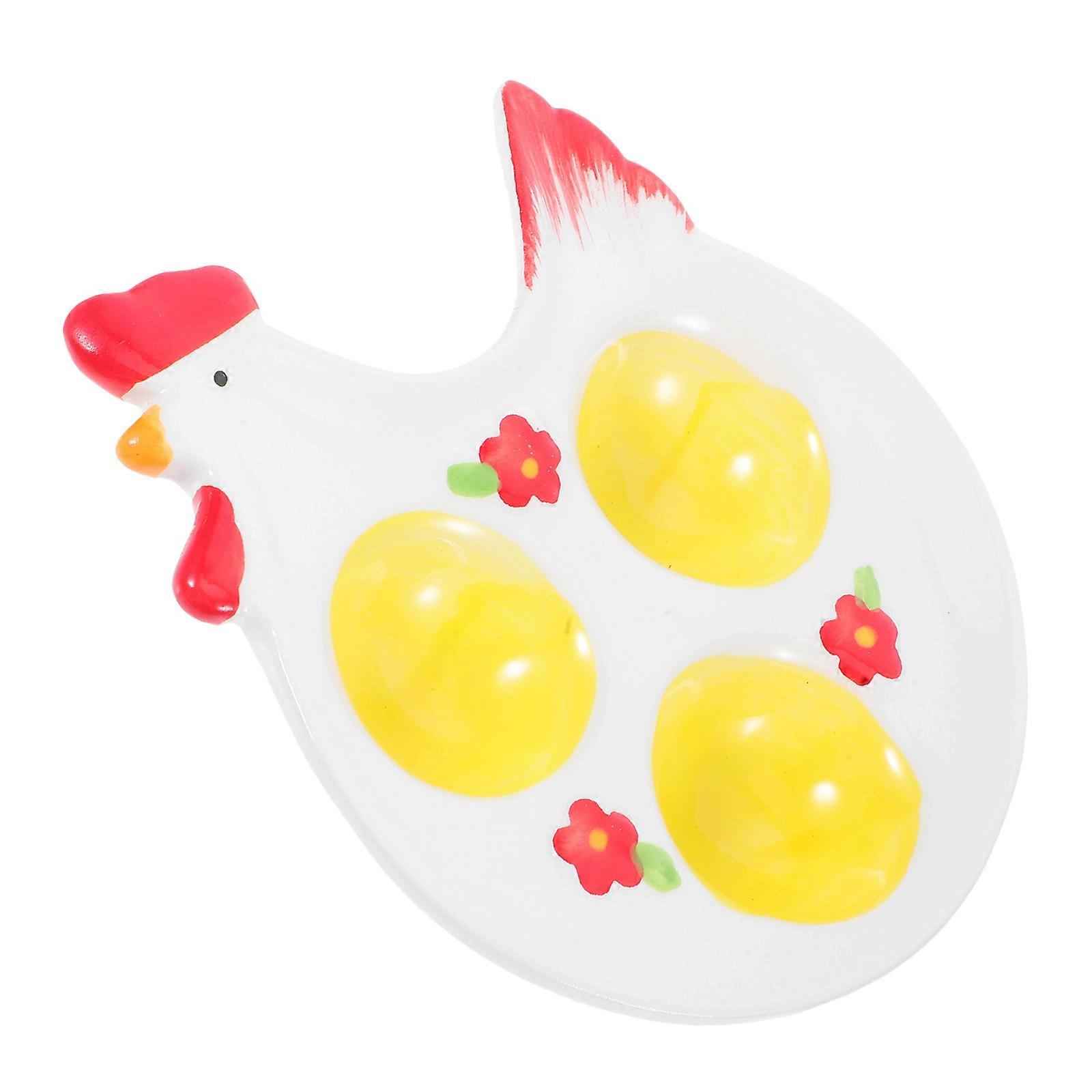 Egg Rack Ceramic Decorative Holder for Convenient Storage 3Pcs