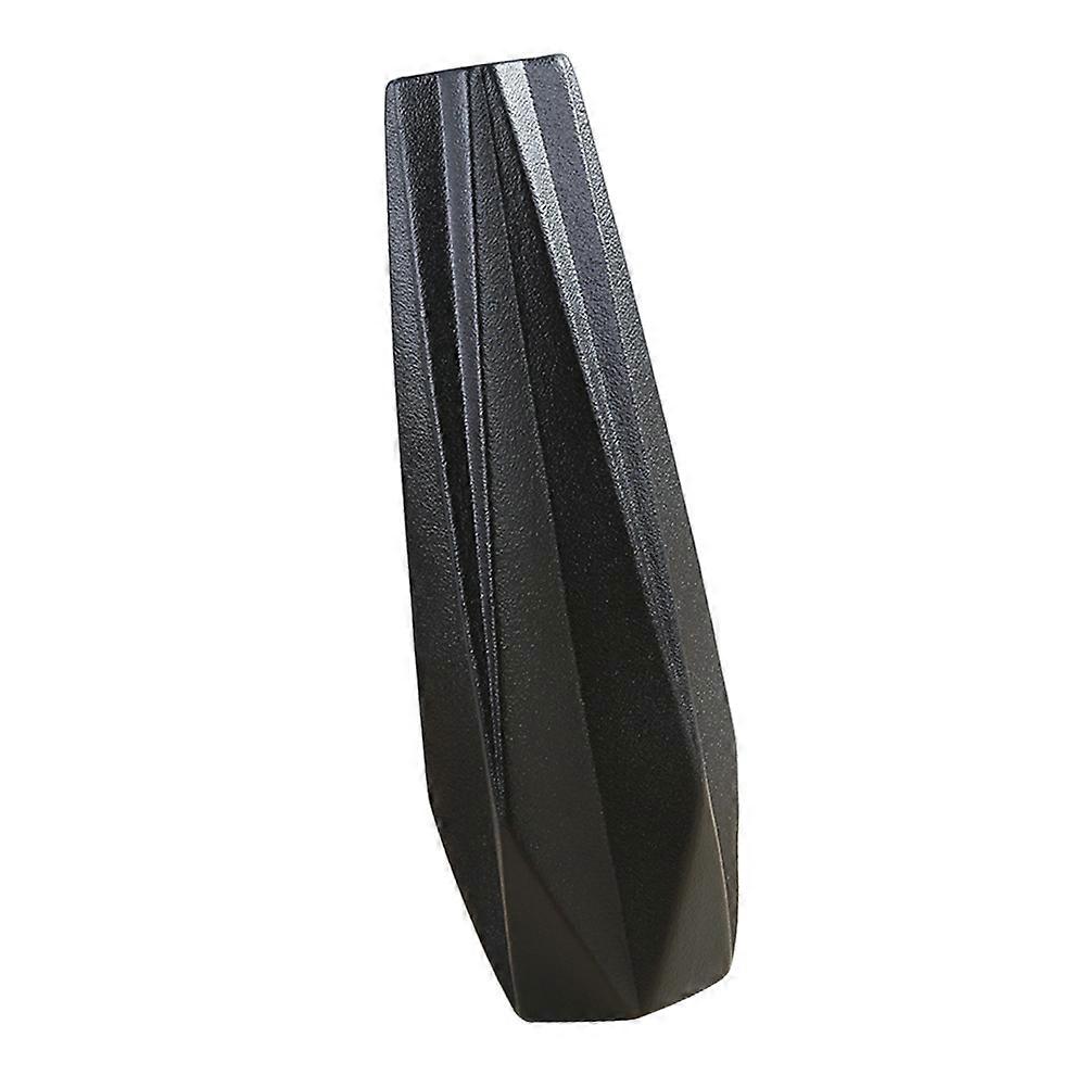 Black Ceramic Flower Vase for Decoration with 2Pcs Creative Set