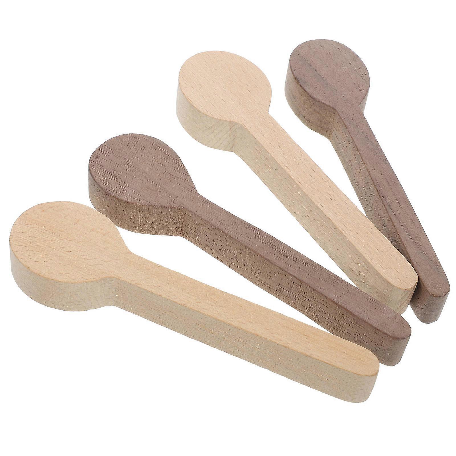 Carving Diy Craft Wooden Spoon Making Materials Unfinished Walnut Wood Assorted Color For Family Activities 4Pcs