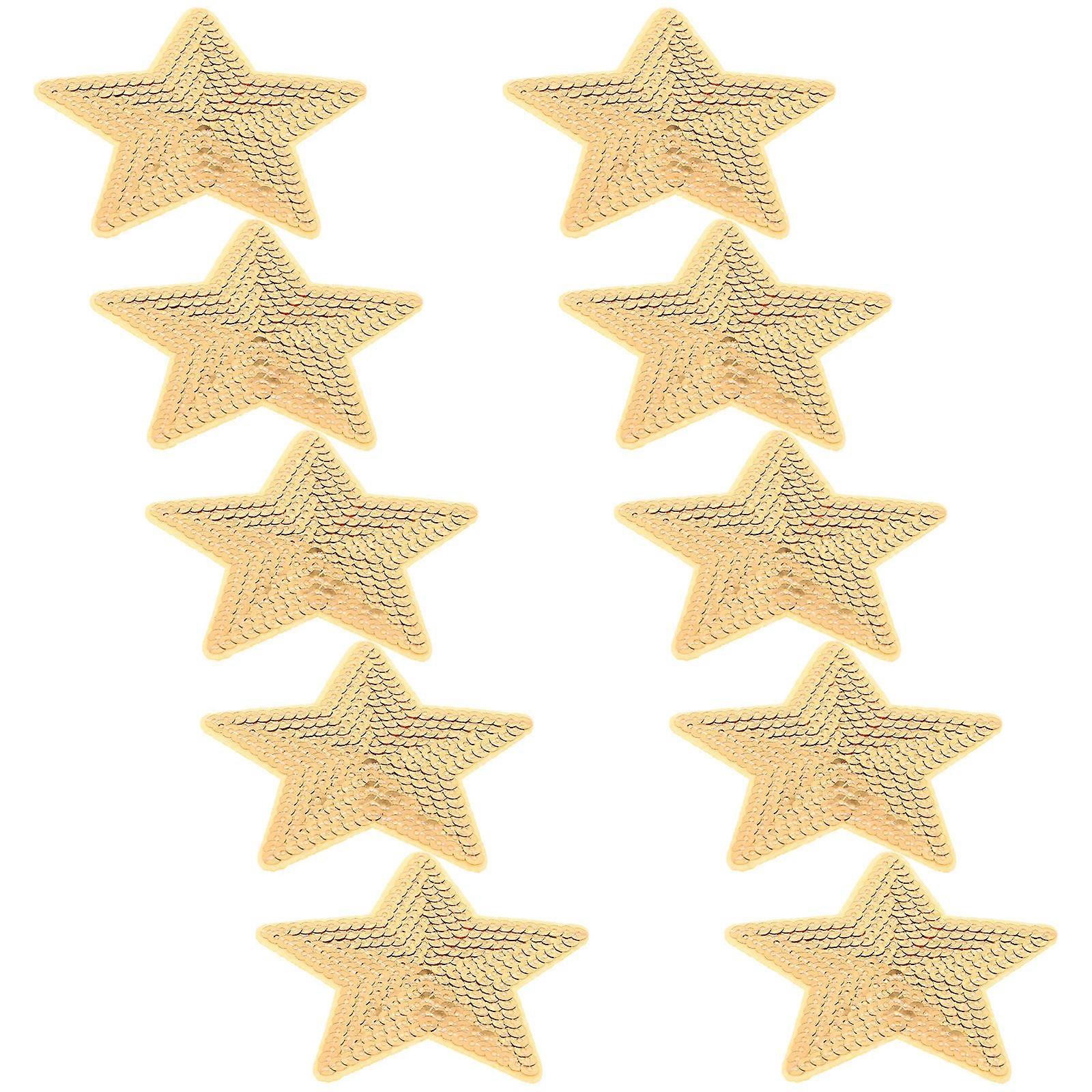 Star Shape Clothes Patches Sequin Embroidered Stickers for Decor 30Pcs