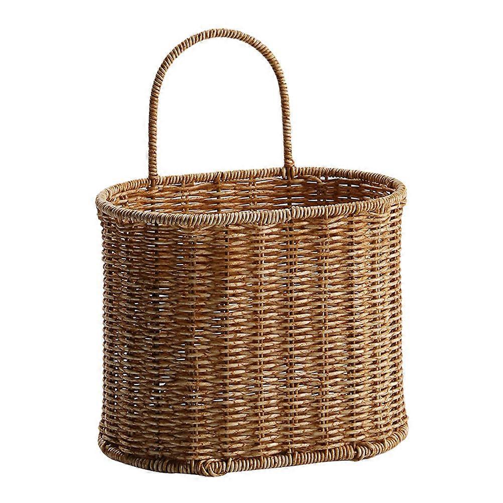 Hanging Flower Basket for Storage Plastic Woven Basket 2Pcs Pack