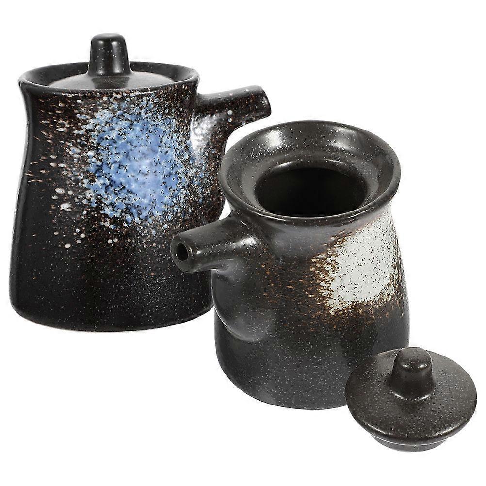 Ceramic Vinegar Jar for Dispensing Sauce 4Pcs Japanese Kitchen Pot