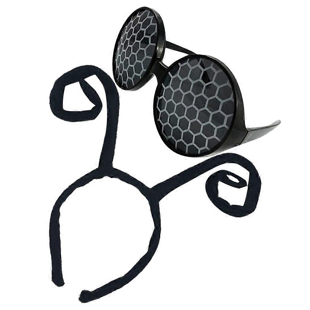 Bug Antenna Headband Decorative Headband for Cosplay 2Sets Black Material