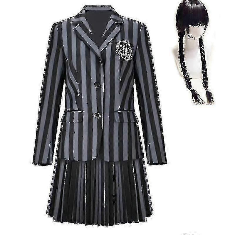 Wednesday Addams Cosplay Costume Set Nevermore Academy School Uniform Halloween Carnival Party Costume For Adults Kids - DSW