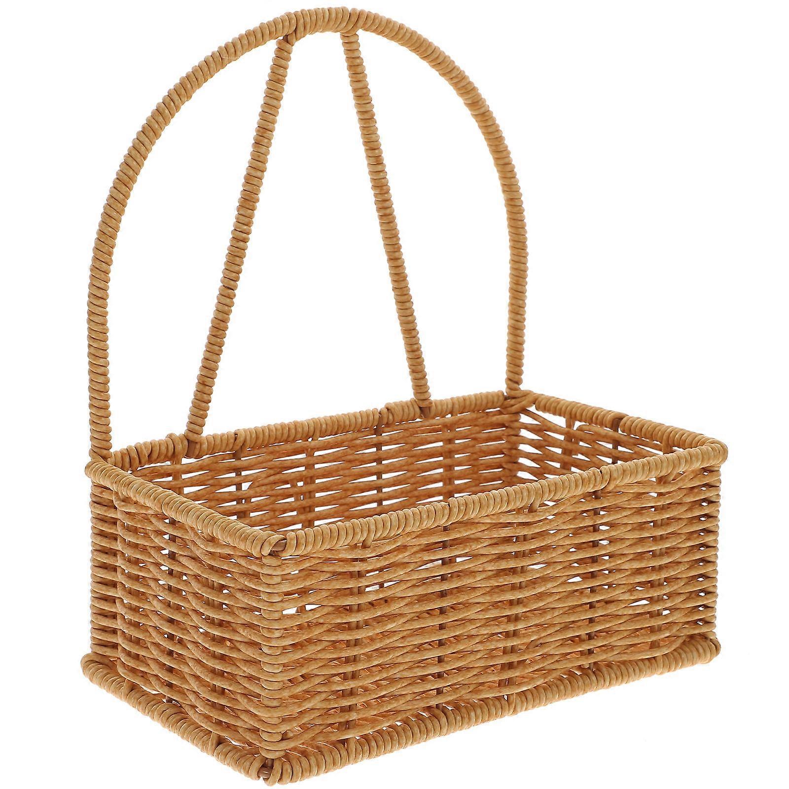 Wall Hanging Fruit Basket Storage Basket for Storage 4Pcs Khaki Style