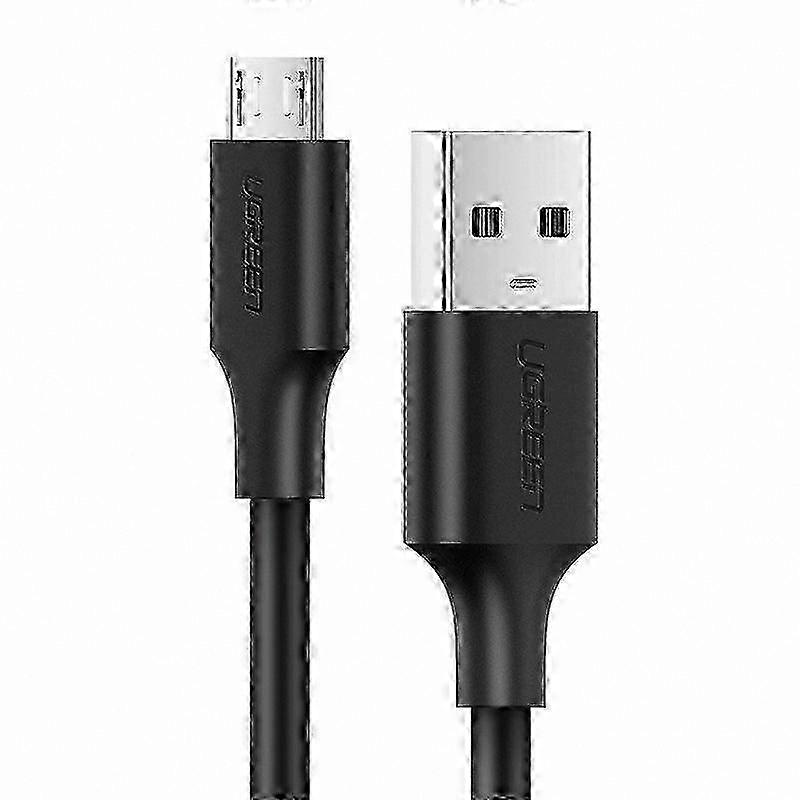 Black 2m Micro USB Cord for Quick Charge and Data Transfer, 2A Power Support