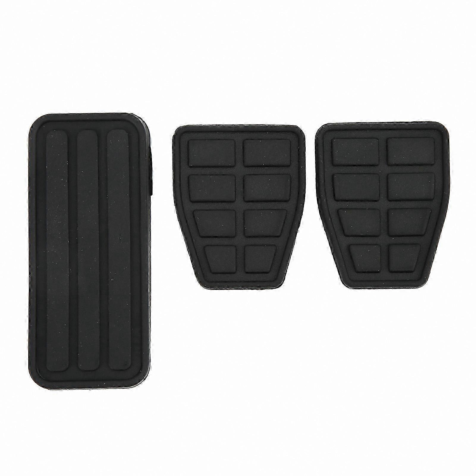 3-Pack Black Rubber Pedal Pads for Clutch, Brake, Accelerator - Durable Replacement Kit for T4 Transporter 1990-2003