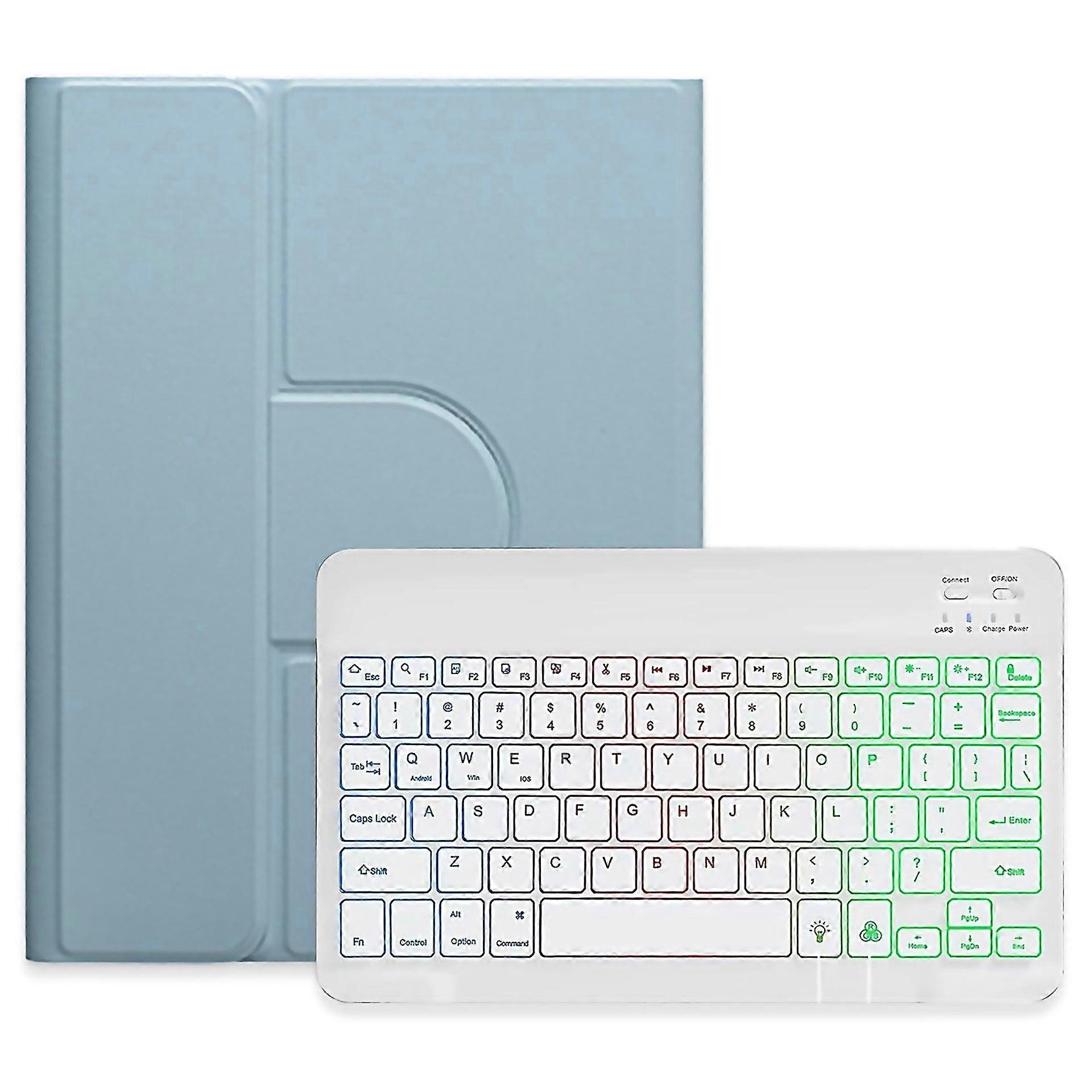 For Threecolor Backlight 360 Degree Rotatable Bluetooth Keyboard Leather Case White Designed For Mod