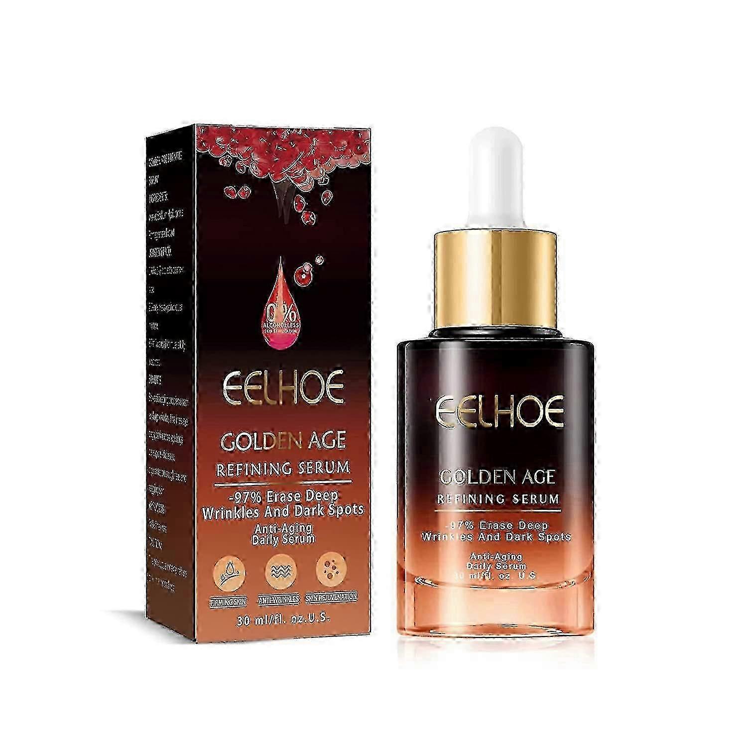 Golden Age Refining Serum Anti-aging Daily Serum With Pomegranate Extract Sodium Hyaluronate Erase Deep Wirnkles And Dark Spots Frozen Beauty Z_c*