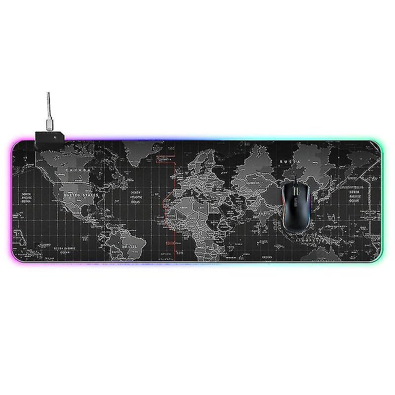 Computer Accessory Sets Computer World Map Pattern Illuminated Mouse Pad Size: 90x30x0.4cm