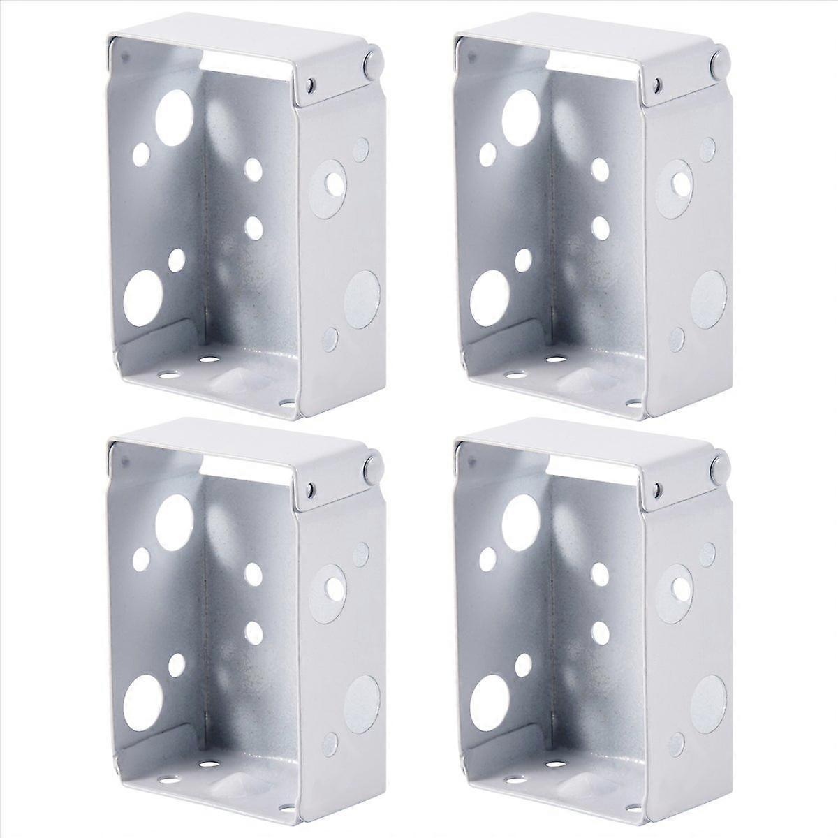 4 Pieces 2 Inch Low Profile Box Mounting Bracket for Headrail (White)