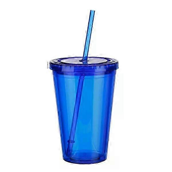 ストロー、保冷、結露防止機能を備えた二層プラスチックカップ