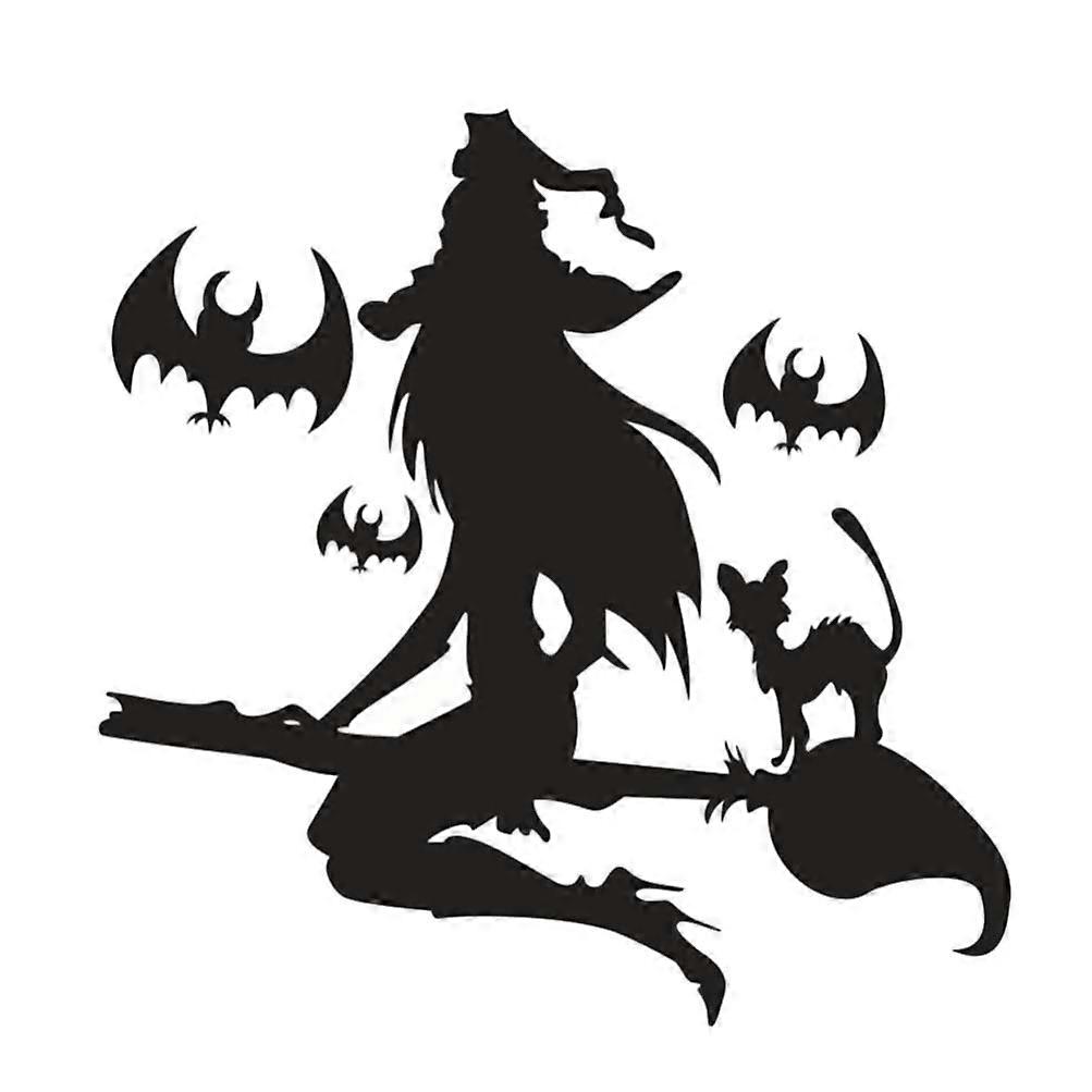 Wall Sticker Decals Removable Bat And Witch Halloween Wall Decorations Black Cat Theme