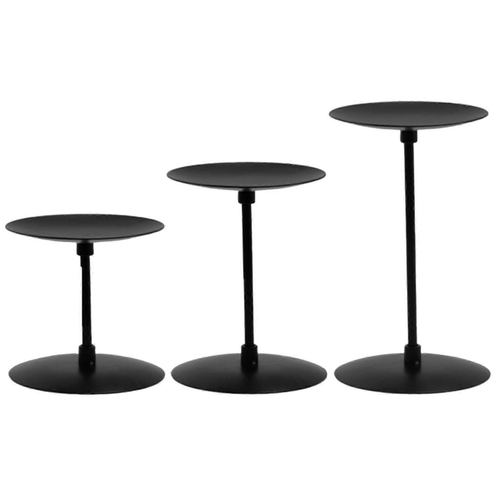 Metal Stand Pillar Candle Holders Iron Matte Finish Set Of 3 For Pillar Candles Table Centerpiece Candlestick