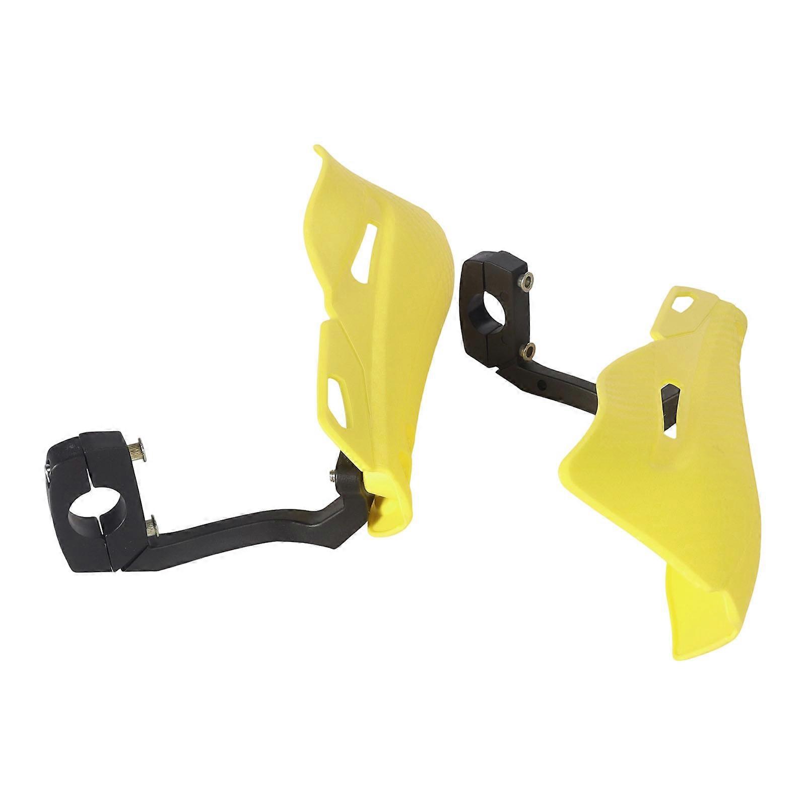 Pair Universal Fit Motorcycle Handlebar Protectors ABS Handguards Dustproof Shell with Easy Installation Kit for Riding  Yellow