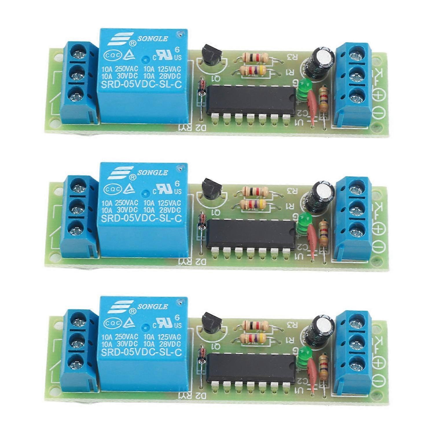 3Pcs Relay Module CD4013 Chip 1 Channel NO NC Single Pole Double Throw with Optocoupler Isolation 5V