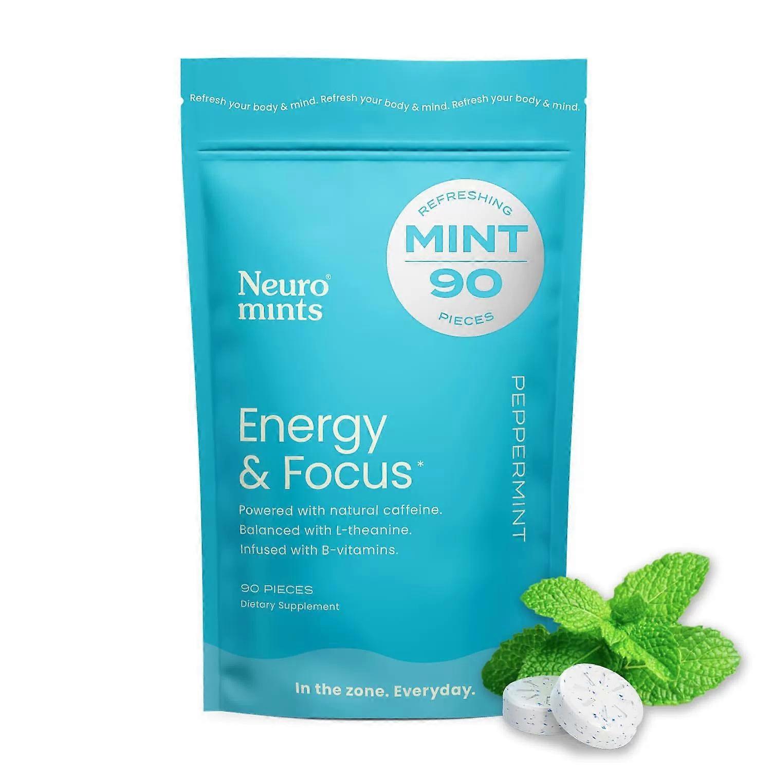 Mint-flavored NeuroGum Energy Caffeine GUM 90 tablets