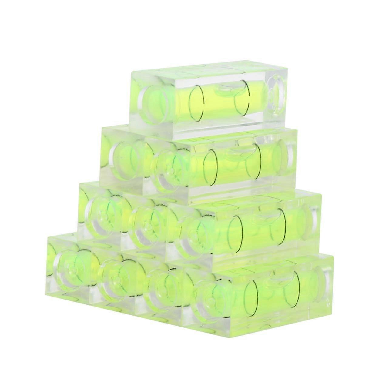 Mini Bubble Spirit Level Bar Shape Set Lightweight Square Leveler 10Pcs For Wood Carvings And Furniture Light Green