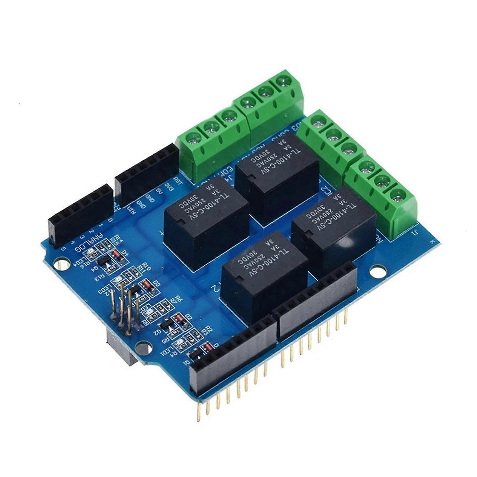 4 Circuit 5V Relays Module For Automation Projects Optically Isolation Protections And Easy Wiring Terminals Multicolor