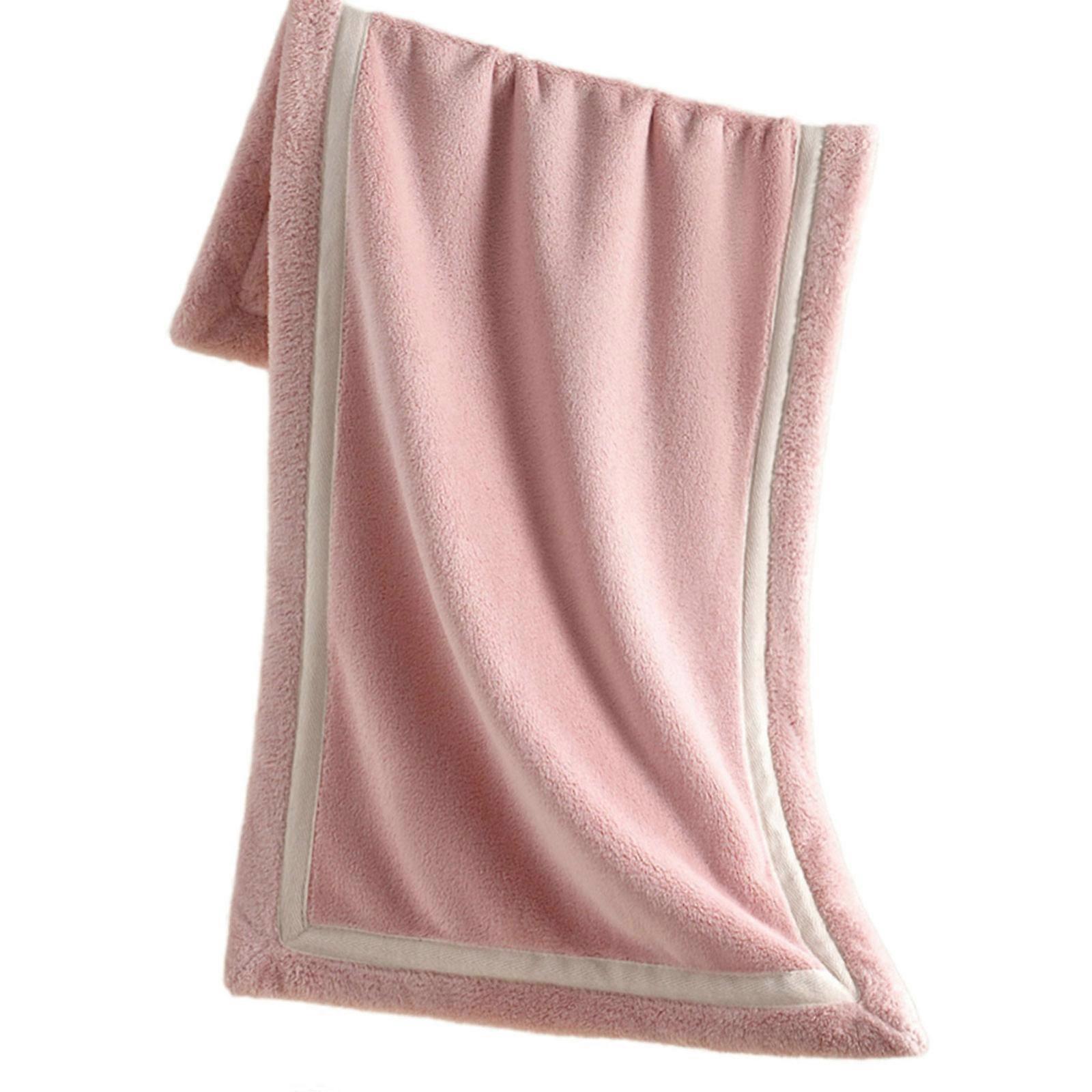 Additional Polyp Fleece Bath Towel Germicidal Fabric Additional Long Plan Fast Absorbing Permanent Bath Rudiments  Pink